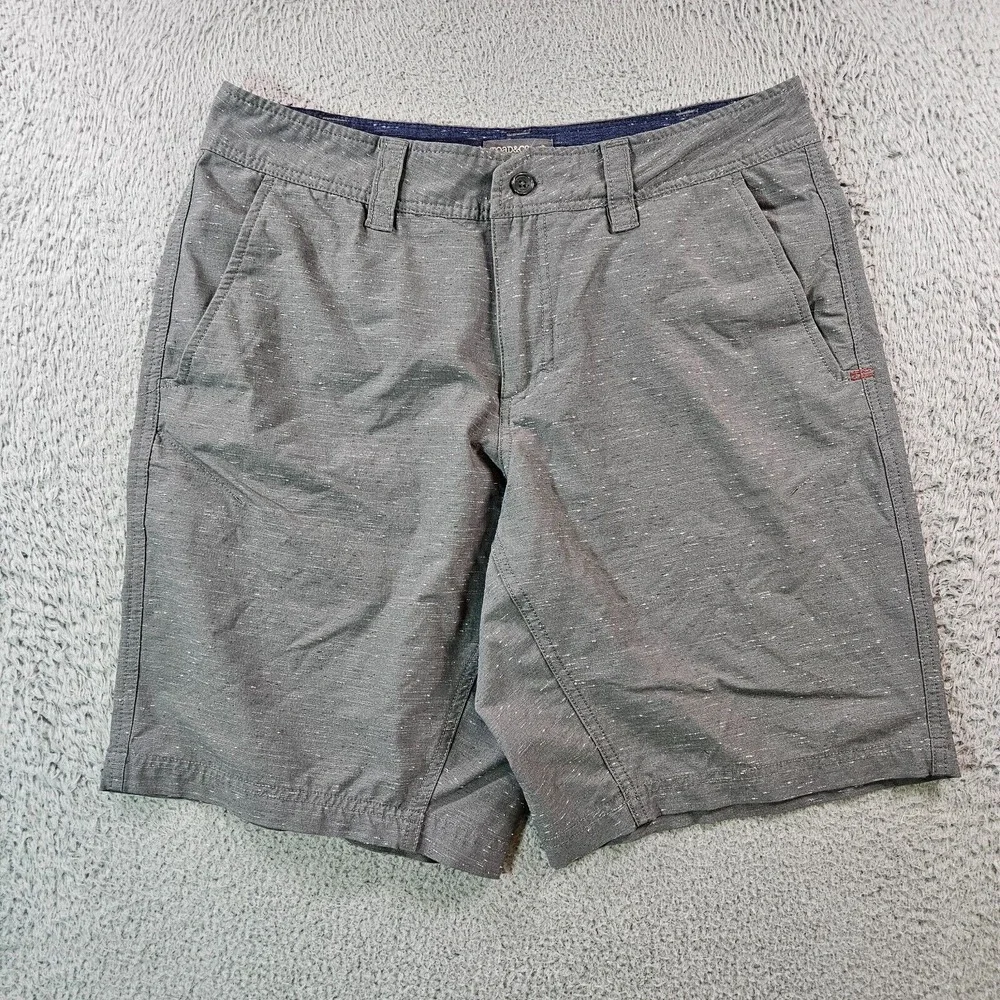 Toad & Co Shorts Men 32 x 10 Flat Front Textured Gray‎